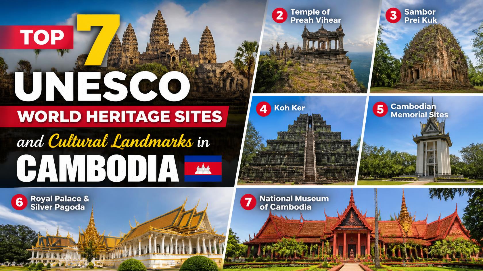 Top 7 UNESCO World Heritage Sites and Cultural Landmarks in Cambodia